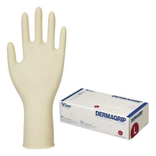 Перчатки латексные смотровые Dermagrip Extra D1403-04, 25 пар (50 шт.) L в Фармленд