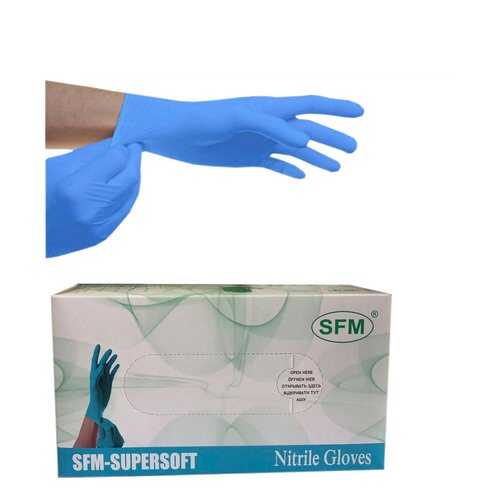 Перчатки нитриловые нестерильные SFM Hospital Products SUPERSOFT M голубые 100 пар в Фармленд