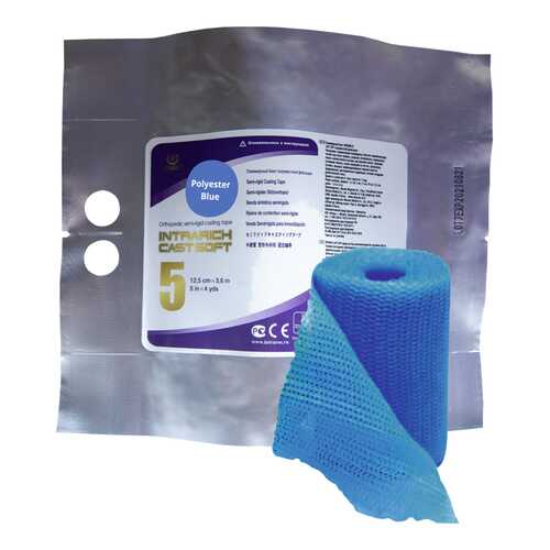Полимерный бинт полужесткой мягкой фиксации INTRARICH CAST SOFT 12,5 см х 3,6 м голубой в Фармленд