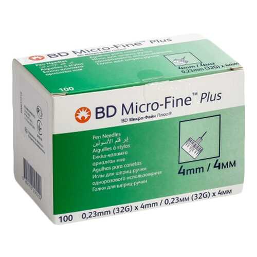 Иглы BD Micro-Fine Plus для шприц-ручки 0,23 х 4 мм 100 шт. в Фармленд