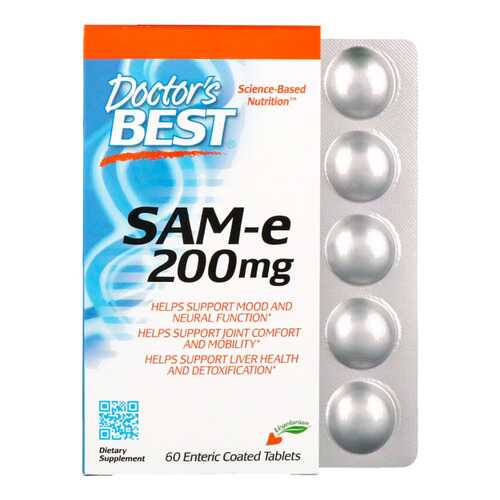 SAM-e адеметионин Doctor's Best 200 мг таблетки 60 шт. в Фармленд