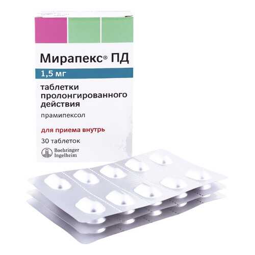 Мирапекс ПД таблетки 1,5 мг 30 шт. в Фармленд