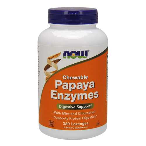 Для пищеварения NOW Papaya Enzymes папайя мята жевательные таблетки 360 шт. в Фармленд
