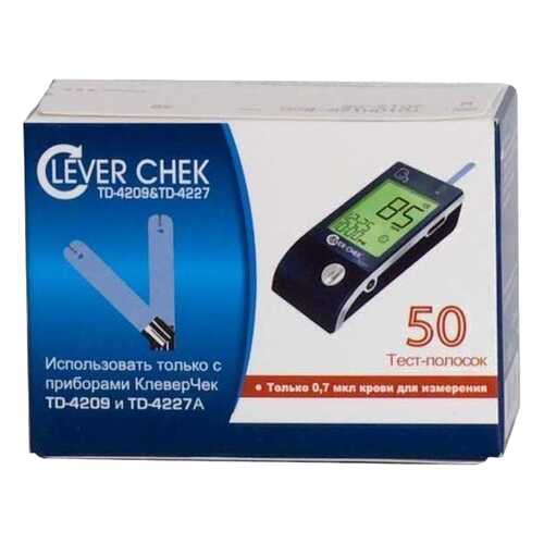 Тест-полоски для глюкометра TaiDoc Clever Chek TD-4227/TD-4209 50 шт. в Фармленд