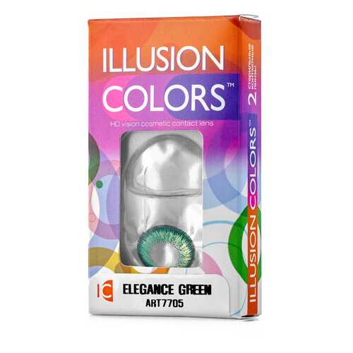 Контактные линзы ILLUSION colors Elegance 2 линзы -1.5D green зеленый в Фармленд