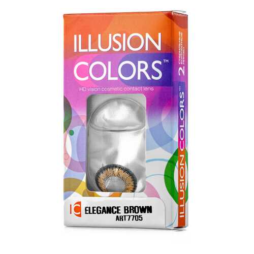 Контактные линзы ILLUSION colors Elegance 2 линзы -3.5D brown карий в Фармленд