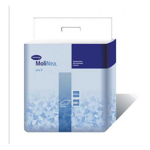 Одноразовые впитывающие пеленки, 60x60 см, 230 г/м2, 5 шт. MoliNea Plus D в Фармленд