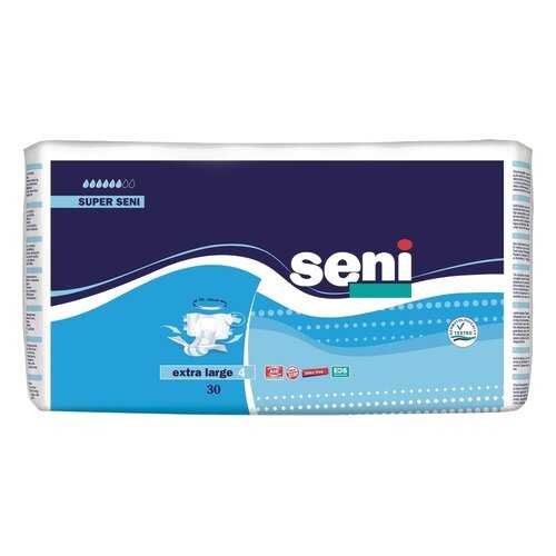Подгузники для взрослых SENI Super Seni Extra Large, 30 шт (XL30-JA1) в Фармленд