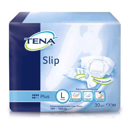 Подгузники для взрослых Tena Slip Plus L дыщащие 30 шт. в Фармленд