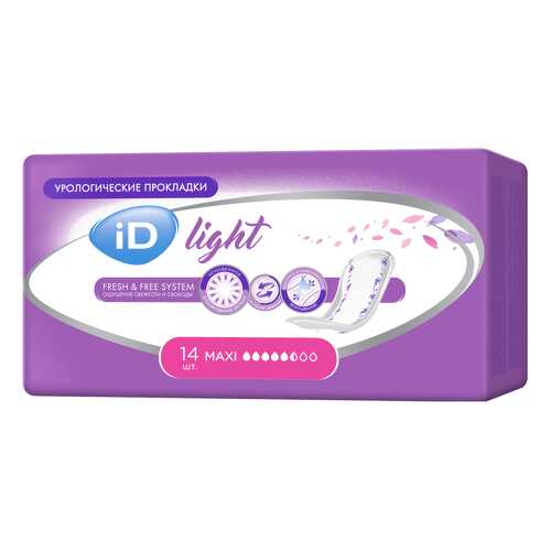 Урологические прокладки для женщин, 14 шт. iD Light Maxi в Фармленд