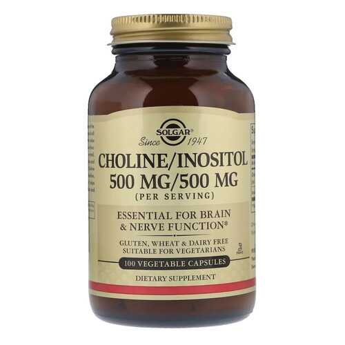 Холин, инозитол Solgar Choline / Inositol 100 капс. без вкуса в Фармленд
