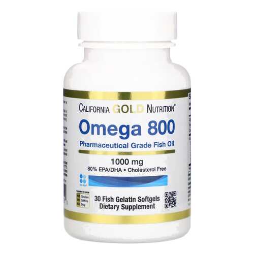 Рыбий жир Omega 800 California Gold Nutrition 1000 мг капсулы 30 шт. в Фармленд